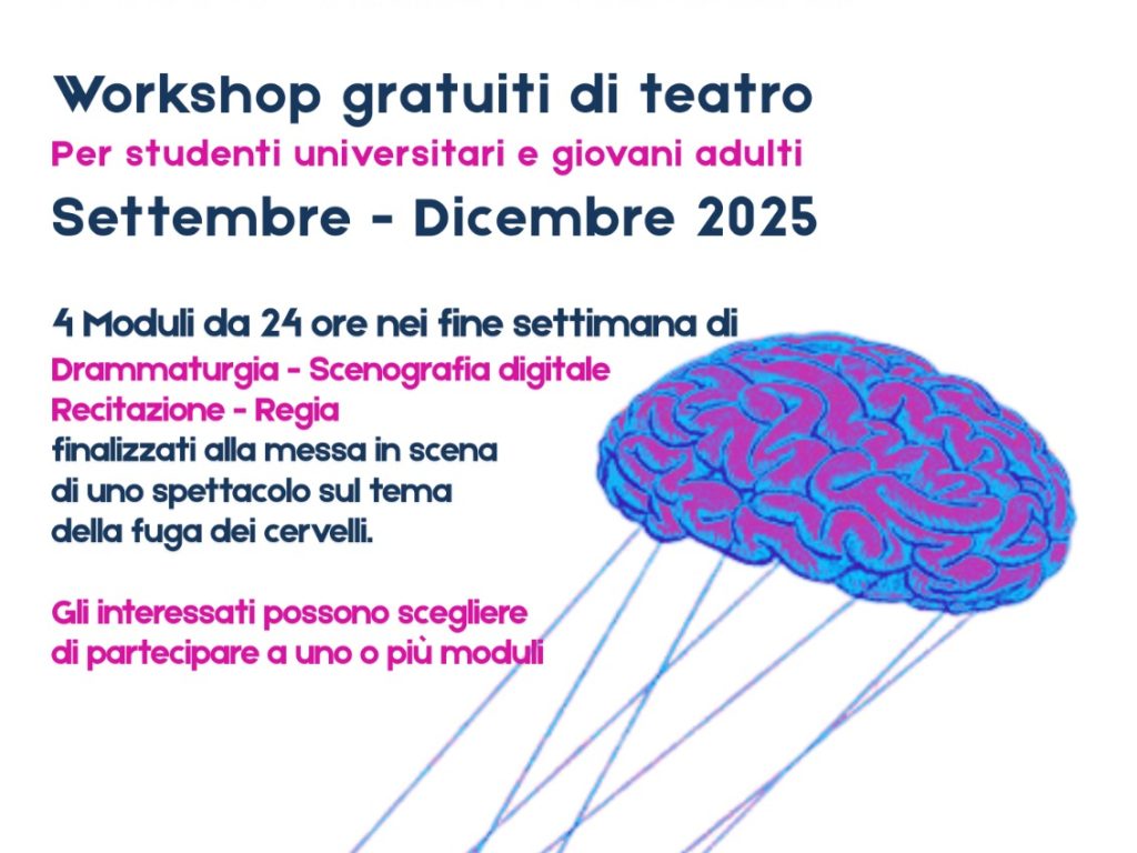 ‘Brain Drain – Quando migrano i residenti’. Workshop gratuiti di teatro per studenti universitari e giovani adulti